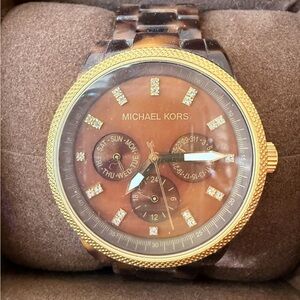 Michael Kors Gold and Brown Chronograph Watch